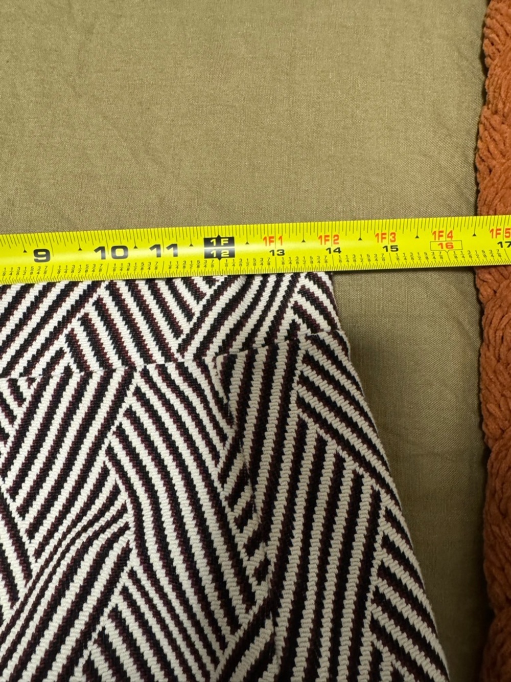 Maeve Black Marroon  and White chevron  pencil  Knee-Length Skirt - Picture 5 of 8